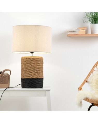 Lampe de table en concrete marron