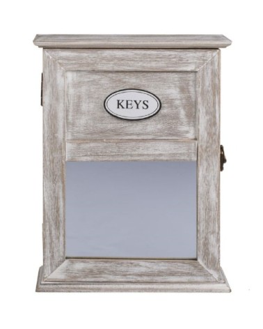 Boîtier range-clés en bois avec miroir