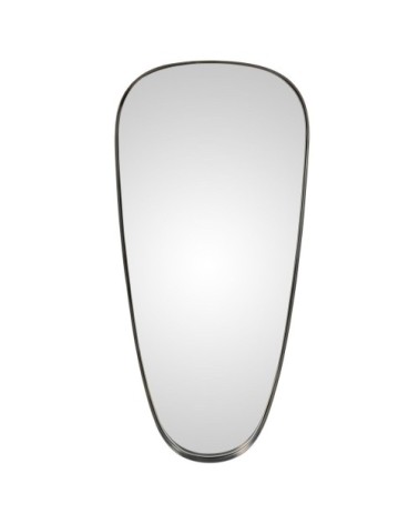 Miroir en métal finition étain ovale 92 x 43 cm