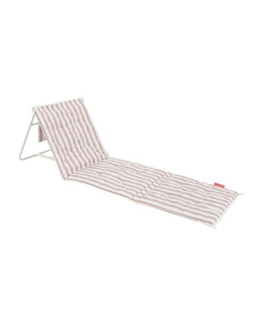 Chaise de Plage Polyester Pliable Beige