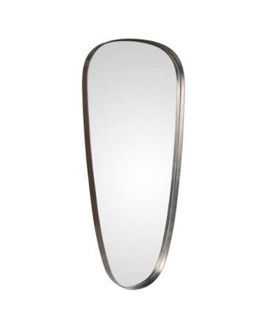 Miroir en métal finition étain ovale 92 x 43 cm