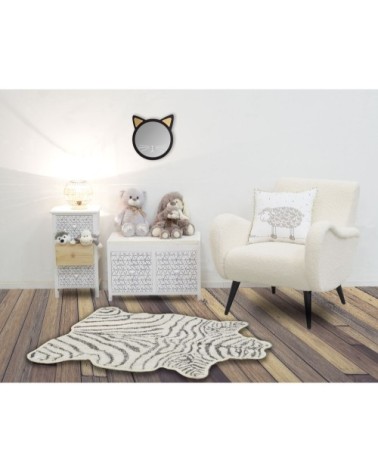 Banc en paulownia laqué blanc avec tiroirs graphic