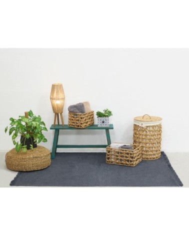 Banc en acajou teinté bleu antique