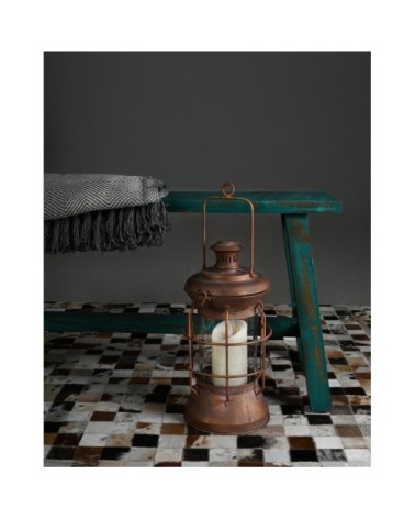 Banc en acajou teinté bleu antique