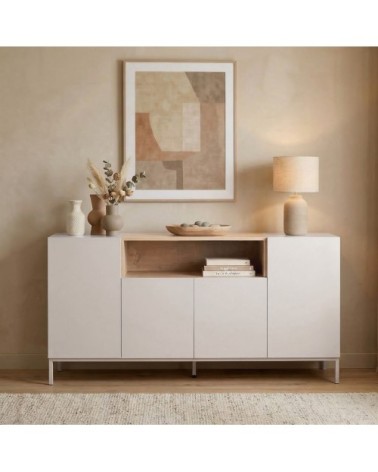 Buffet 4 portes 1 niche l160 cm - cashmere