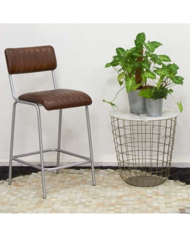 Tables en métal doré antique et marbre (lot de 2)