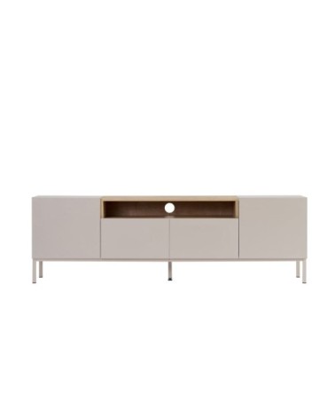 Meuble tv 4 portes 1 niche l160 cm - cashmere