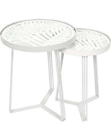 Set de 2 tables gigognes blanc