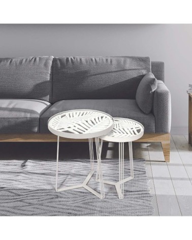 Set de 2 tables gigognes blanc