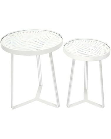 Set de 2 tables gigognes blanc