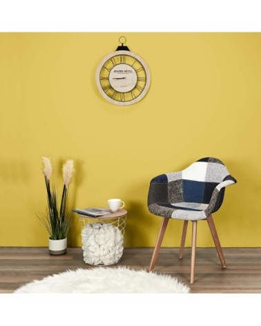 Table d'appoint filaire en bois et métal cyclone blanc