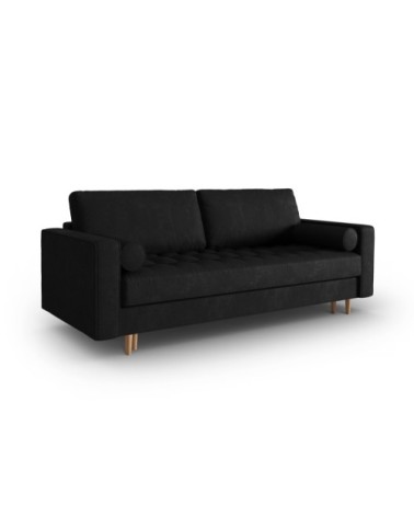 Canapé 3 places en imitation cuir noir