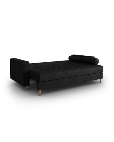 Canapé 3 places en imitation cuir noir