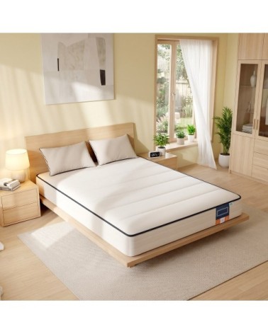 Matelas 140 x 190 cm mousse mémoire de forme gel housse lavable blanc