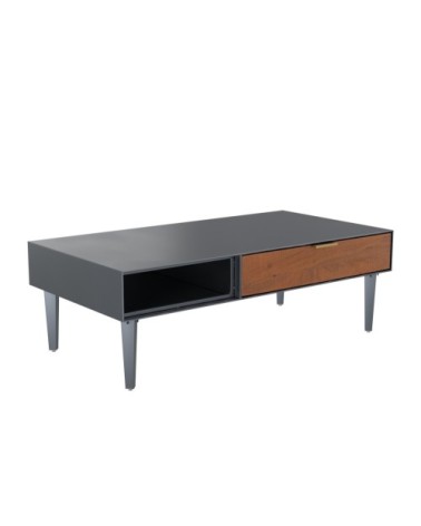 Table basse en bois d'acacia et métal 1 tiroir 1 niche
