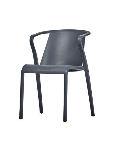 Fauteuil de jardin empilable en polypropylène renforcé anthracite
