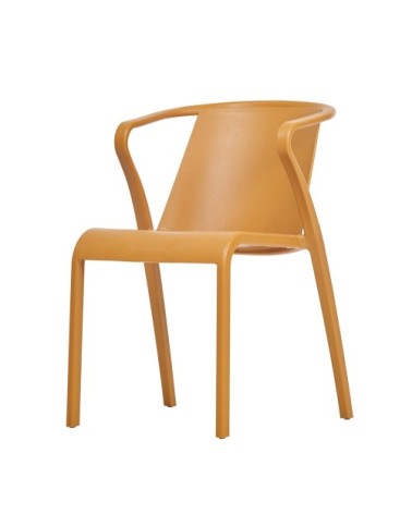 Fauteuil de jardin empilable en polypropylène renforcé moutarde