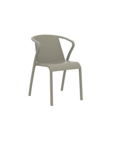 Fauteuil de jardin empilable en polypropylène renforcé taupe