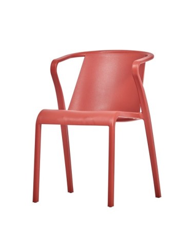 Fauteuil de jardin empilable en polypropylène renforcé rouge brique