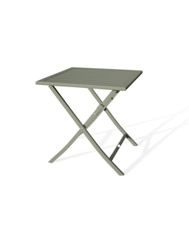 Table de jardin pliante en aluminium kaki