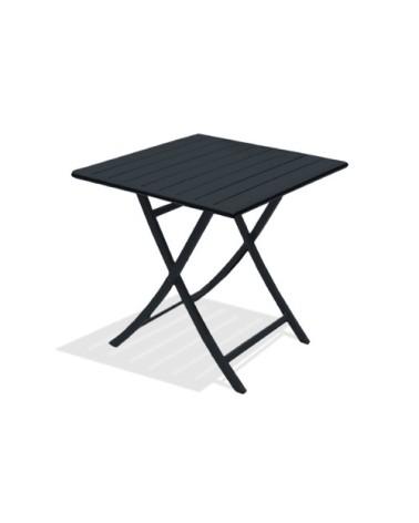 Table de jardin pliante en aluminium gris anthracite