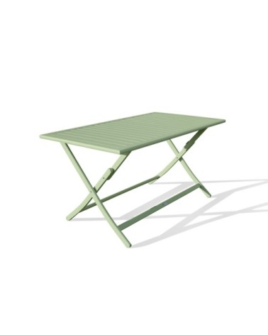 Table de jardin pliante en aluminium vert lagune