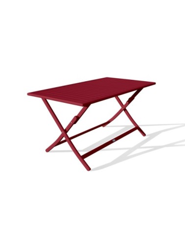 Table de jardin pliante en aluminium rouge carmin