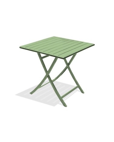 Table de jardin pliante en aluminium vert lagune