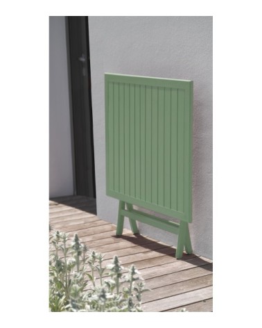 Table de jardin pliante en aluminium vert lagune