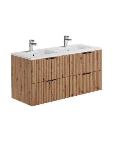 Meuble double vasque effet bois