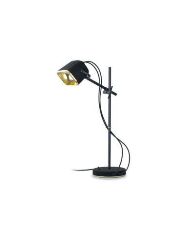 Lampe à poser en velours noir et or H50cm