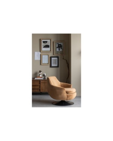 Fauteuil en velours marron