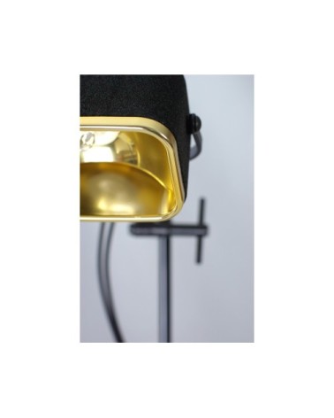 Lampe à poser en velours noir et or H50cm