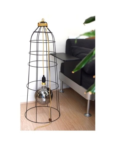 Abat-jour cage en aluminium noir mat