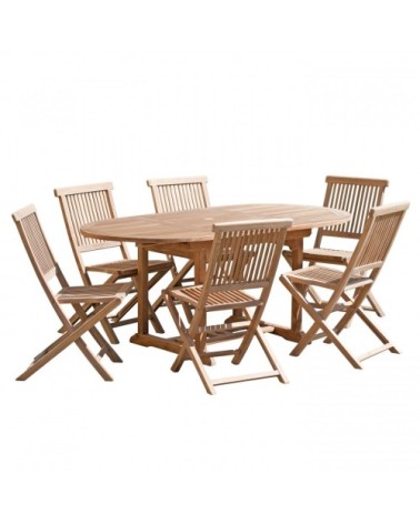 Table de jardin et chaises en teck 4/6 personnes