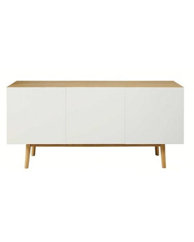 Buffet 3 portes blanc motifs graphiques