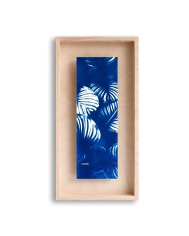 Cadre en bois cyanotype calathea 40x20cm