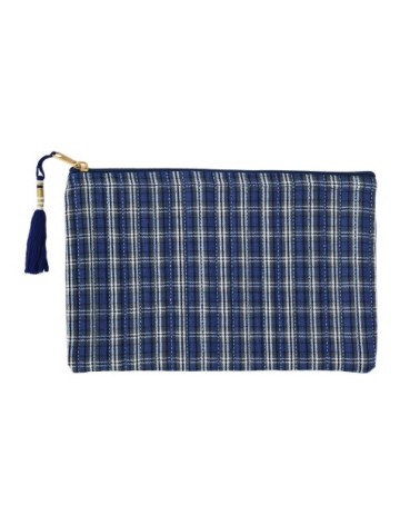 Trousse de toilette coton bleu 12x21