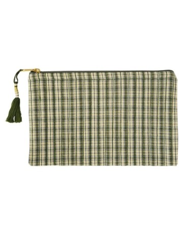Trousse de toilette coton vert 12x21