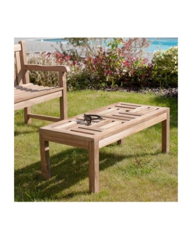 Table basse de jardin 100 x 50 cm en bois teck