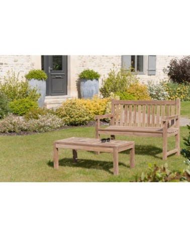 Table basse de jardin 100 x 50 cm en bois teck