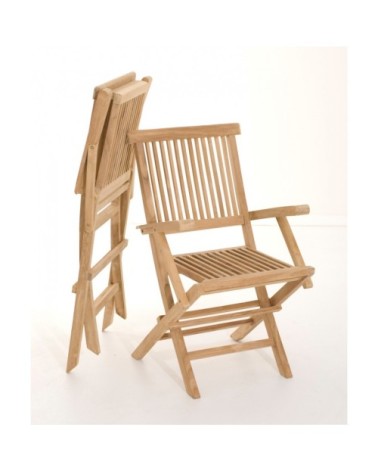 Ensemble de 2 fauteuils de jardin en bois teck