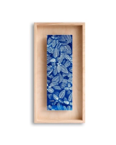 Cadre en bois cyanotype fittonia 40x20cm