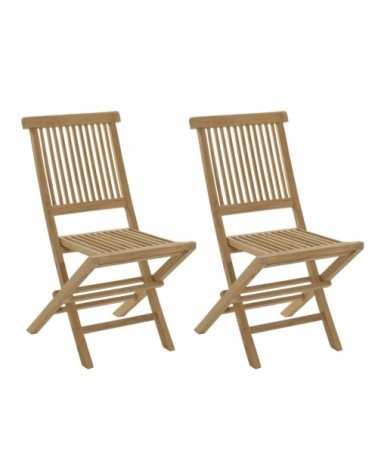 Ensemble de 2 chaises de jardin en bois teck
