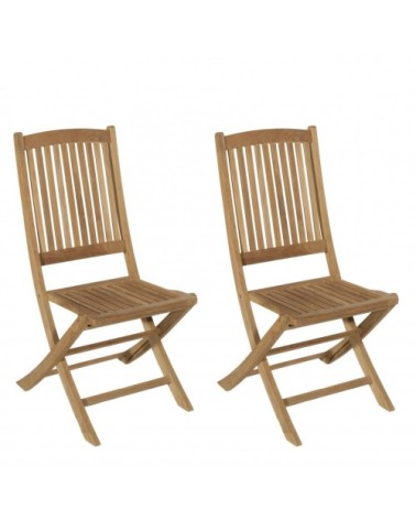 Ensemble de 2 chaises de jardin en bois teck