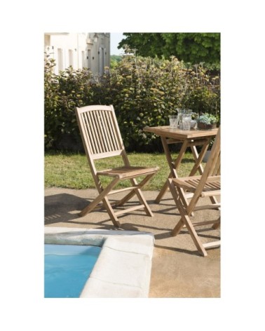 Ensemble de 2 chaises de jardin en bois teck