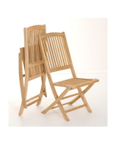Ensemble de 2 chaises de jardin en bois teck