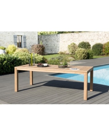 Table de jardin rect. en teck 6/8 personnes - 220 x 100 cm