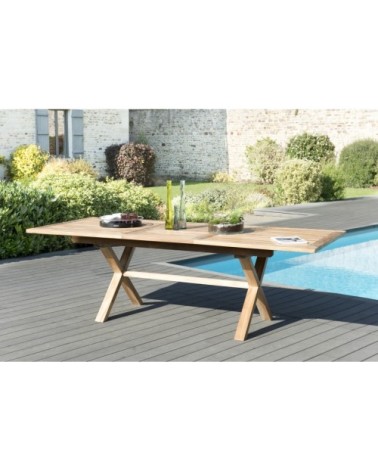 Table de jardin extensible en teck 8/10 personnes L. 240 cm