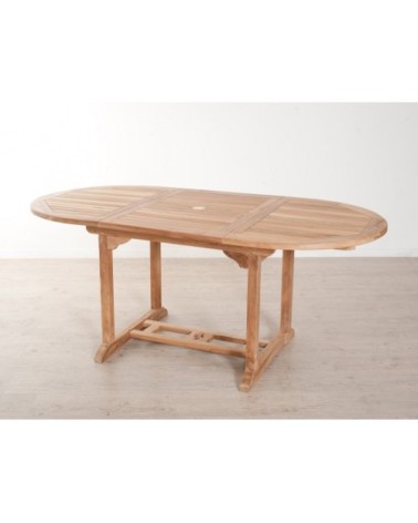 Table de jardin ovale en teck extensible 4/6 pers. L180 cm